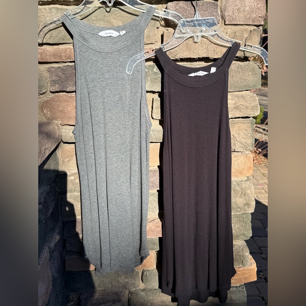 Athleta Gray and Black Tank Tops